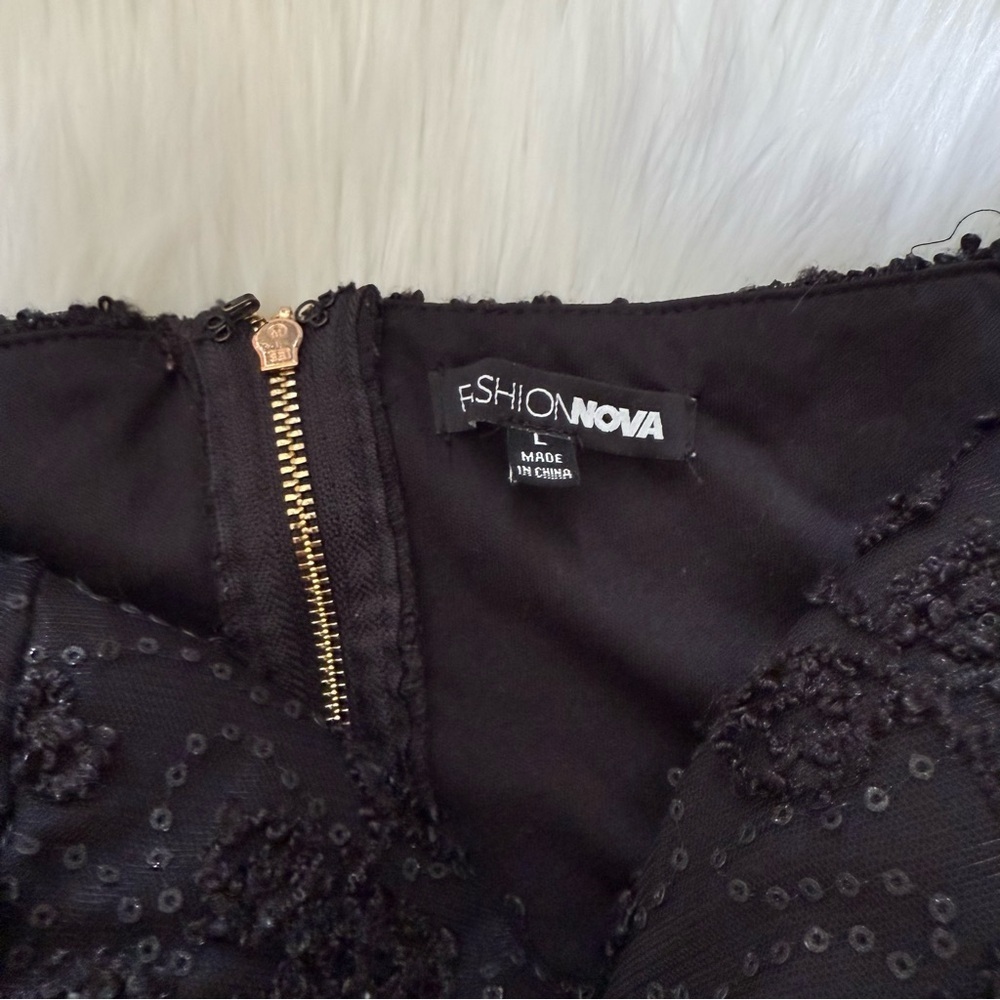 Fashion Nova Britney Rose Black Sleeveless Off-Shoulder Mini Dress Large - Picture 7 of 9